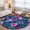 Indigo, Magenta, variant on Round Rugs 4Ft, Tropical Plants Round Area Rug Washable Indoor Throw Carpet, Summer Floral Monstera Palm Leaf Vintage Soft Non Slip Circle Rug for Kitchen Nursery Room Home Decor Aesthetic