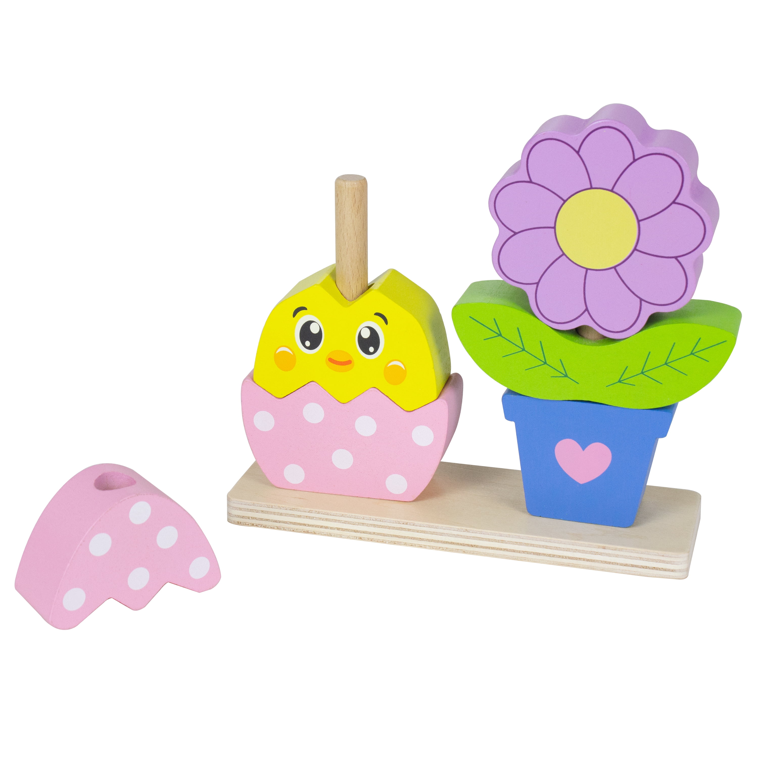 Spark Create Imagine Wood Chick and Flower Stacking Puzzle