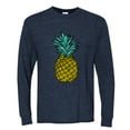 thumbnail image 2 of Wild Bobby, Trendy Tropical Pineapple, Fashion, Men Long Sleeve Shirt, Vintage Heather Navy, Small, 2 of 4