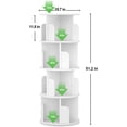 thumbnail image 7 of Homieasy Rotating Bookshelf, Small Corner Bookshelf for Small Space, 360 Display 4 Tier Floor Standing Bookcase Storage Rack, Wood Narrow Book Shelf Organizer for Bedroom, Living Room, White, 7 of 7