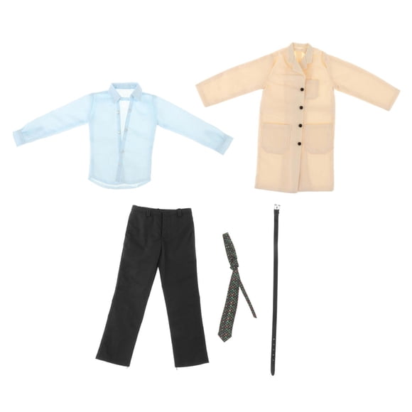 Bunblic Vêtements pour Figurine Masculine 1/6 Vêtements pour Figurines d'Action Coupe-Vent Pantalon Chemise Ceinture Tenue Faite à la Main Complet pour Figurines d'Action 12 Pieds' beige