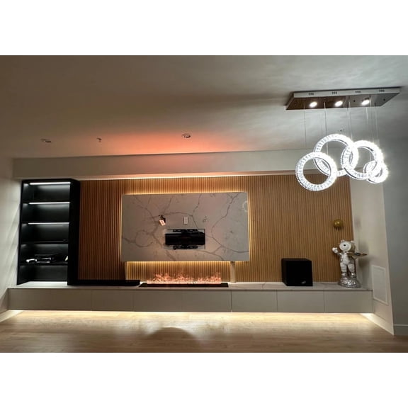 Litedeer Homes Mercury 40-in 3D Water Vapor Fireplace with Smart Fireplace App, Multi-colour Flame & Remote Control (Model: VEW40)
