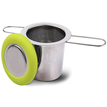 

Tea Infuser Stainless Steel Strainer Folding Handle Filter(Green)