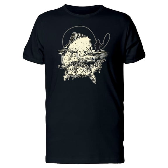 Vintage Fisherman With Boats Tee Men's -Image by Shutterstock