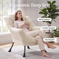 thumbnail image 5 of TLSUNNY Lazy Chair with Side Pocket, Comfy Accent Lounge Chair Reading Chair with Armrests for Bedroom, Living Room, 5 of 10