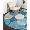 thumbnail image 1 of Unique Loom 3139835 8 x 8 ft. Seaside Chromatic Round Rug, Navy Blue, 1 of 1