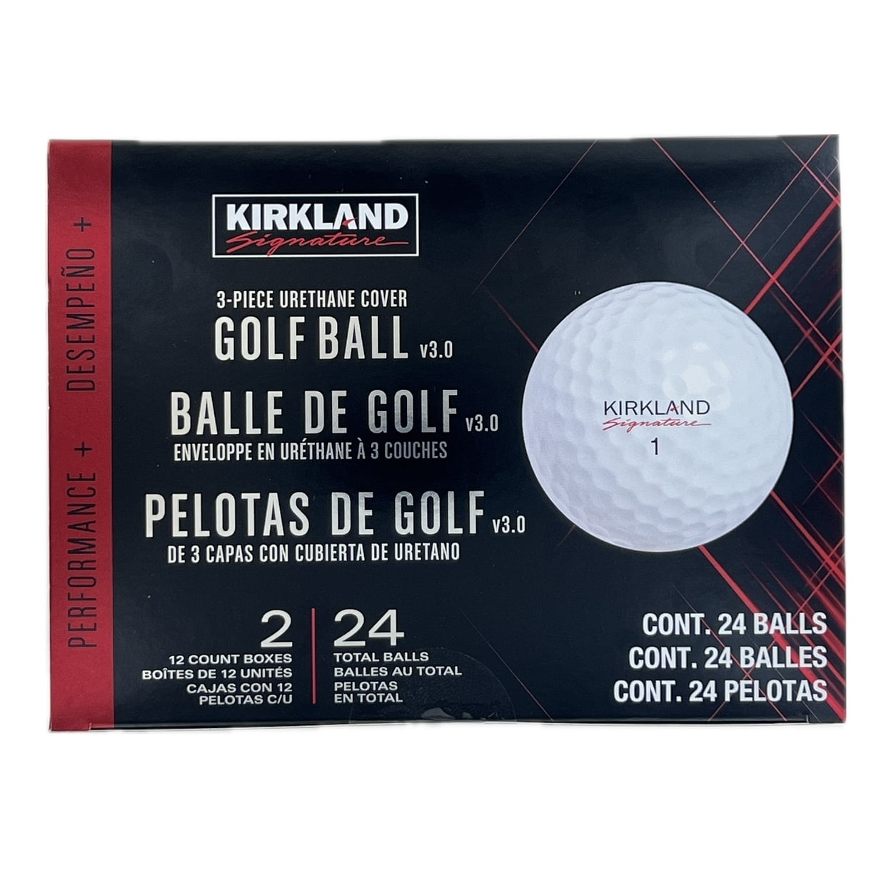 Kirkland Signature 3-Piece Urethan Cover Golf Ball, 24 Balls