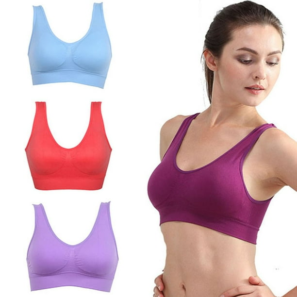 Breathable Underwear Sport Yoga Bras Lovely Solid Sleep Bra Fitness Bras  Tops Womens Cotton Comfy Breathable Yoga Bra
