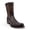 Brown, variant on Men’s Caiman Print Cowboy Boot, Mid-Calf Leather Western Boot, Full Side Zipper, Square Toe