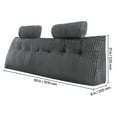 thumbnail image 5 of VEVOR Headboard Pillow, King Size Wedge Headboard Pillow with 2 Side Pockets and 2 Headrests, Bed Wedge Pillow for Reading, Gaming, Resting, Working in Bed, Grey, 5 of 9
