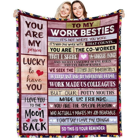to My Coworkers Work Bestie Gifts Blanket Coworkers Bestie Blanket Soft Flannel Friendship Blanket for Coworkers Work Bestie Best Friends Birthday Blanket Gifts for Coworkers Best Themed Gifts