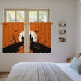 thumbnail image 4 of Orange Halloween Kitchen Curtains 54 Inch Length, Dead Trees Pumpkins Castle Tiers Curtains for Bathroom Bedroom Cafe, Light Filtering Small Window Treatment Short Tiered Drapes 2 Panels 42"Wx54"L, 4 of 9