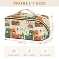 thumbnail image 4 of FORMRS Makeup Bag Travel Cosmetic Organizer for Women Fold Flat Zipper Pouch with Handle, Beige Cats Reading, 4 of 8