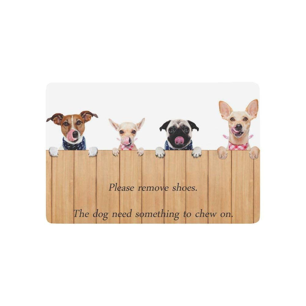 RYLABLUE Animal Door Mat Home Decor, Cute Dogs with Humorous Funny