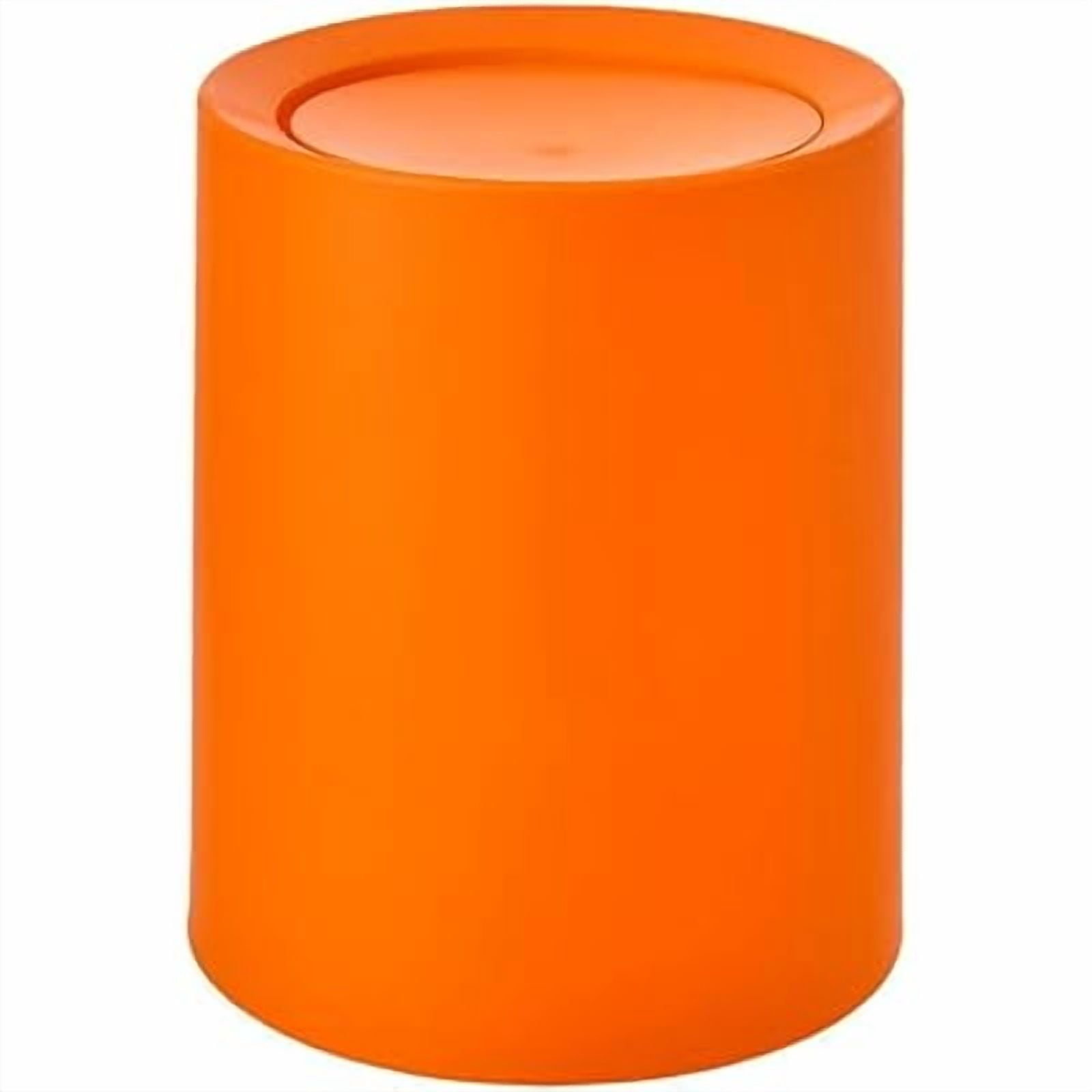 Swing Lid Round Trash Can for Kitchen & Bathroom, Open Top Wastebasket, Double-Layer Plastic Garbage Bin for Home, Office, Rv, Dorm, No-Lid Design for Easy Toss, , 1 Round Trash Can with Swing Lid