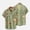 hawaiian shirt for men-Green, variant on VOUZZA Mens Graphic Shirt Short Sleeve Map Print Lapel Button Down Blouse with Pocket Loose Fit Casual Summer Dress Shirt for Men