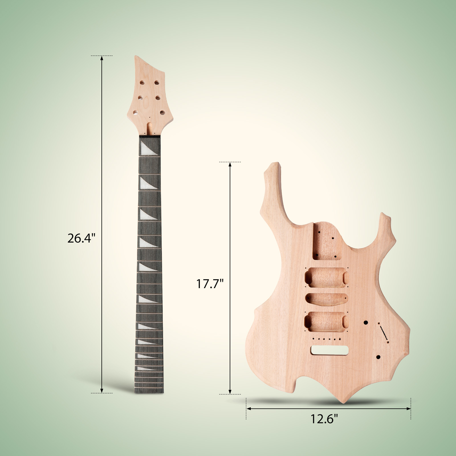 GLARRY DIY Electric Guitar Kit, 6 Strings, Mahogany Wood Body, Maple Neck, Beginner, All Components Included, Build Your Own Guitar (GST)