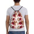 thumbnail image 2 of Kdxio Lilies Flowers Print Drawstring Backpack Bag,Waterproof Draw String Back Sack, Gym Drawstring Bags Swim Bag For Unisex, 2 of 9