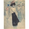 thumbnail image 2 of Henri Somm 19x24 Gold Ornate Framed and Double Matted Museum Art Print Titled - A Parisienne on Crowded Street (1844-1907), 2 of 4
