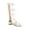 White, variant on Womens Knee High Gladiator Dressy Sandals Bow Open Toe Summer Buckle Roman Flat Boots Back Zipper Low Heel Sandals