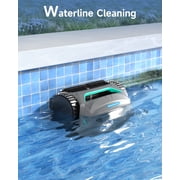 WYBOT C2 Cordless Robotic Pool Cleaner, Dual Filtration, Wall Climbing, App Scheduling, Smart Navigation, for Inground & Above Ground Pools, 2152 Sq.ft, Grey & Green