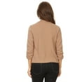 thumbnail image 5 of Women's Fitted Waist Length Jacket Open Front Draped Neck Ruched Sleeves, 5 of 6