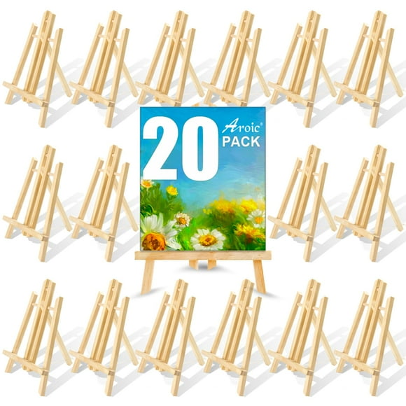 Caballetes de madera AROIC para pintar lienzos y manualidades, 30 cm, 20 unidades