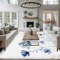 thumbnail image 3 of 6'x9' Area Rugs, Blue Spring Floral Indoor Outdoor Area Rug for Living Room Bedroom, Watercolor Botanical Summer Flower Washable Bathroom Rugs Kitchen Floor Carpet Mats Home Decor Aesthetic, 3 of 8