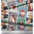 thumbnail image 3 of Soimoi Poly Georgette Fabric Paw,Hat & Animals Patchwork Decor Fabric Printed Yard 52 Inch Wide, 3 of 3