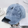 thumbnail image 4 of Gorras de béisbol para mujer, gorras de sol unisex de moda, gorras de verano e invierno de tamaño ajustable, gorra de béisbol de felpa de piel de conejo sintética con estampado de pentagrama, 4 of 5