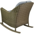 thumbnail image 4 of Northlight 34" Gray Resin Wicker Deep Seated Rocker Chair with Gray Cushions, 4 of 6