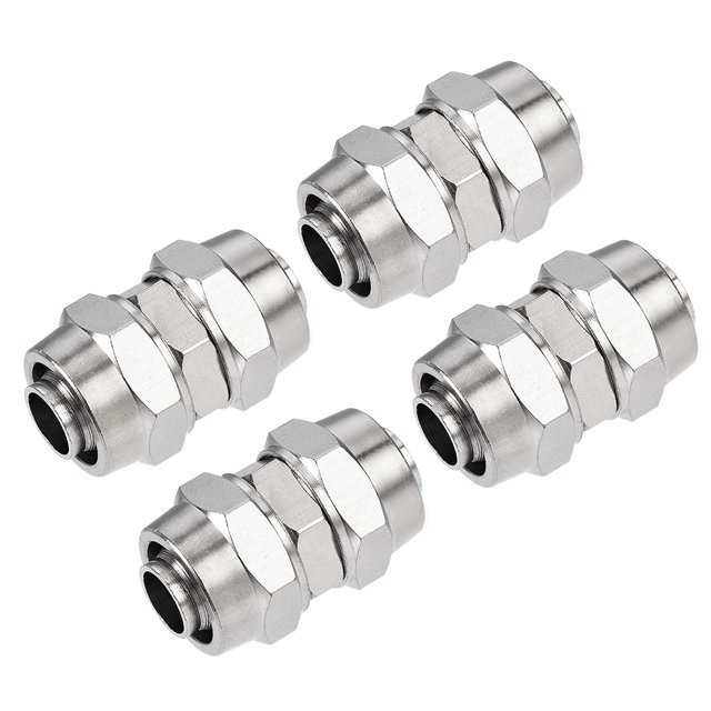 Compresión Tubo Montaje Niquelado para 12mm Neumático Manguera Tubo 4uds