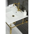 thumbnail image 3 of Kingston Brass KS1437AL Heritage Two-Handle Bathroom Faucet with Brass Pop-Up and Cover Plate, Brushed Brass, 3 of 5