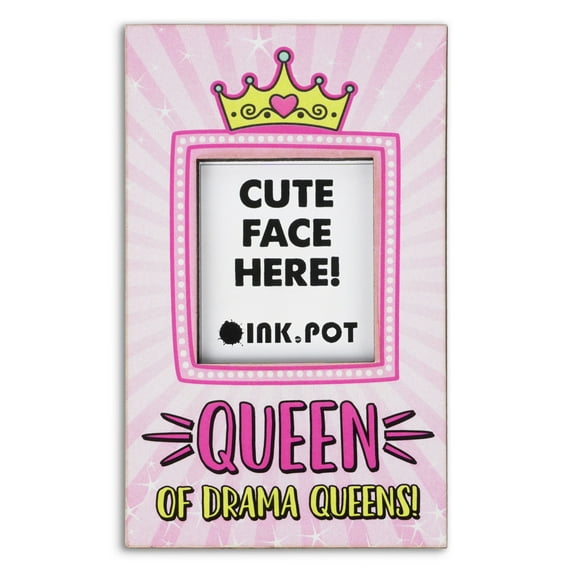 Inkdotpot Queen Of Drama Queen PhotoMagnetFrame-MagneticPhotoFramesFor Refrigerator Magnets- MiniPhotoFrames- Cute Gift For Sisters/ Daughter/ BFF| 9 x 5.5 cm