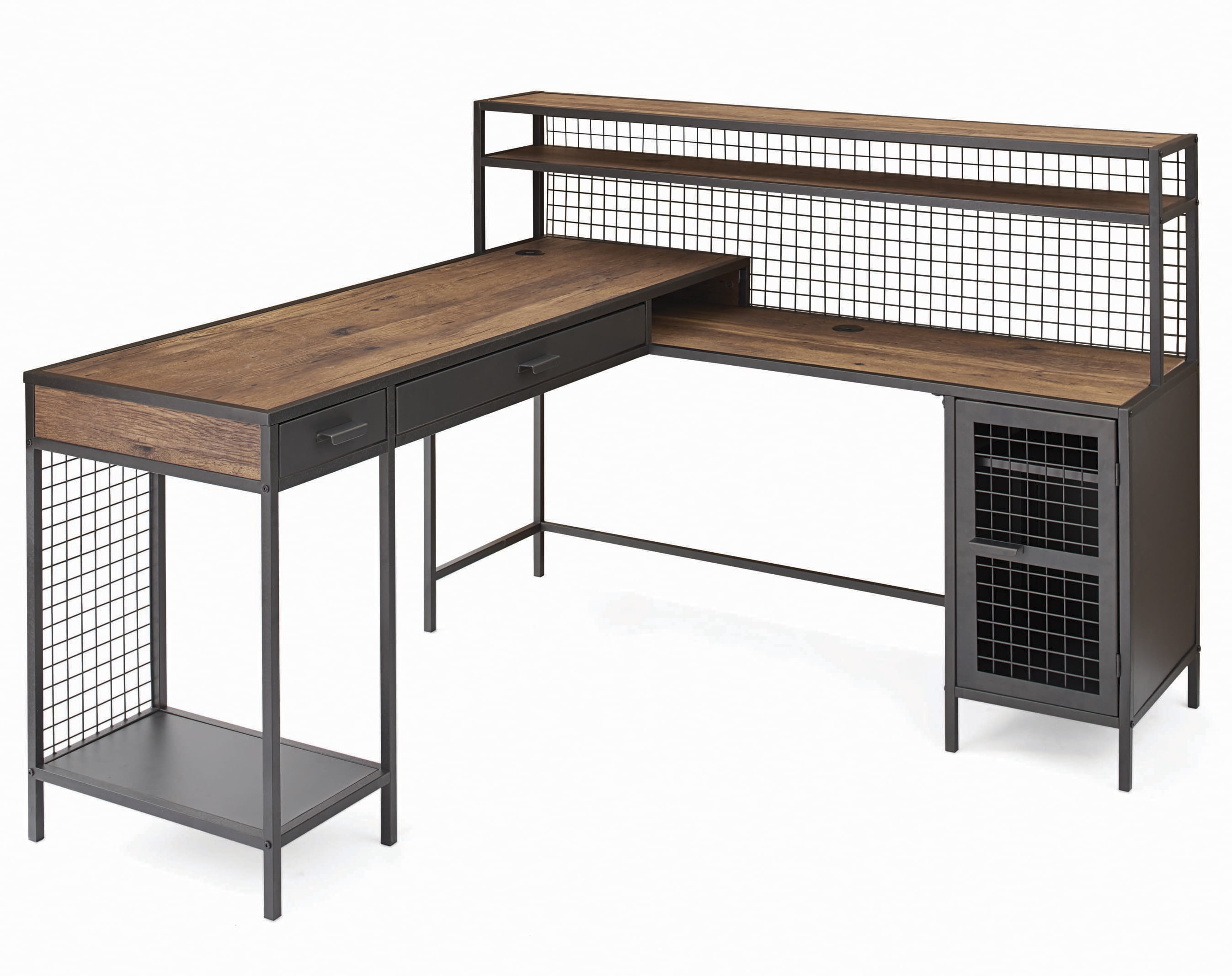 Better Homes & Gardens Lindon Place L-Shaped Desk with Cage