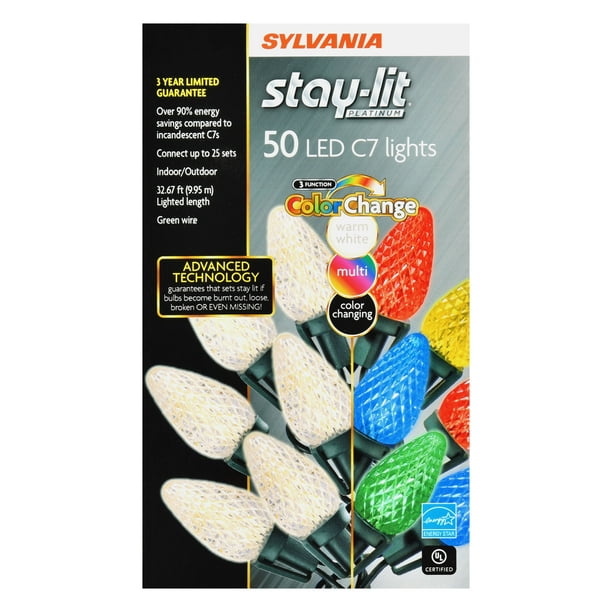 SYLVANIA StayLit LED 3 Function Color Change Warm White to Multi 35Ct