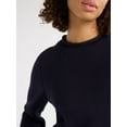 thumbnail image 2 of Free Assembly Women’s Cotton Saddle Shoulder Sweater with Long Sleeves, Sizes XS-3XL, 2 of 5