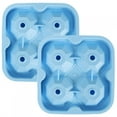 thumbnail image 3 of 2Pcs 4‑Hole Reusable Silicone Ice Cubes Mold Tray Maker Container for Home Office Bar UseBlue, 3 of 14