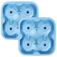 thumbnail image 3 of Bandejas de cubitos de hielo de silicona reutilizables de 4 orificios de color azul para uso en el hogar, la oficina y el bar: crea cubitos de hielo únicos, 3 of 8