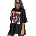 thumbnail image 3 of Plus Size Shirt for Women Oversized Black Tops for Women Short Sleeves Shirt for Women Skull (7) T Shirt Crewneck Shirt for Women M, 3 of 5