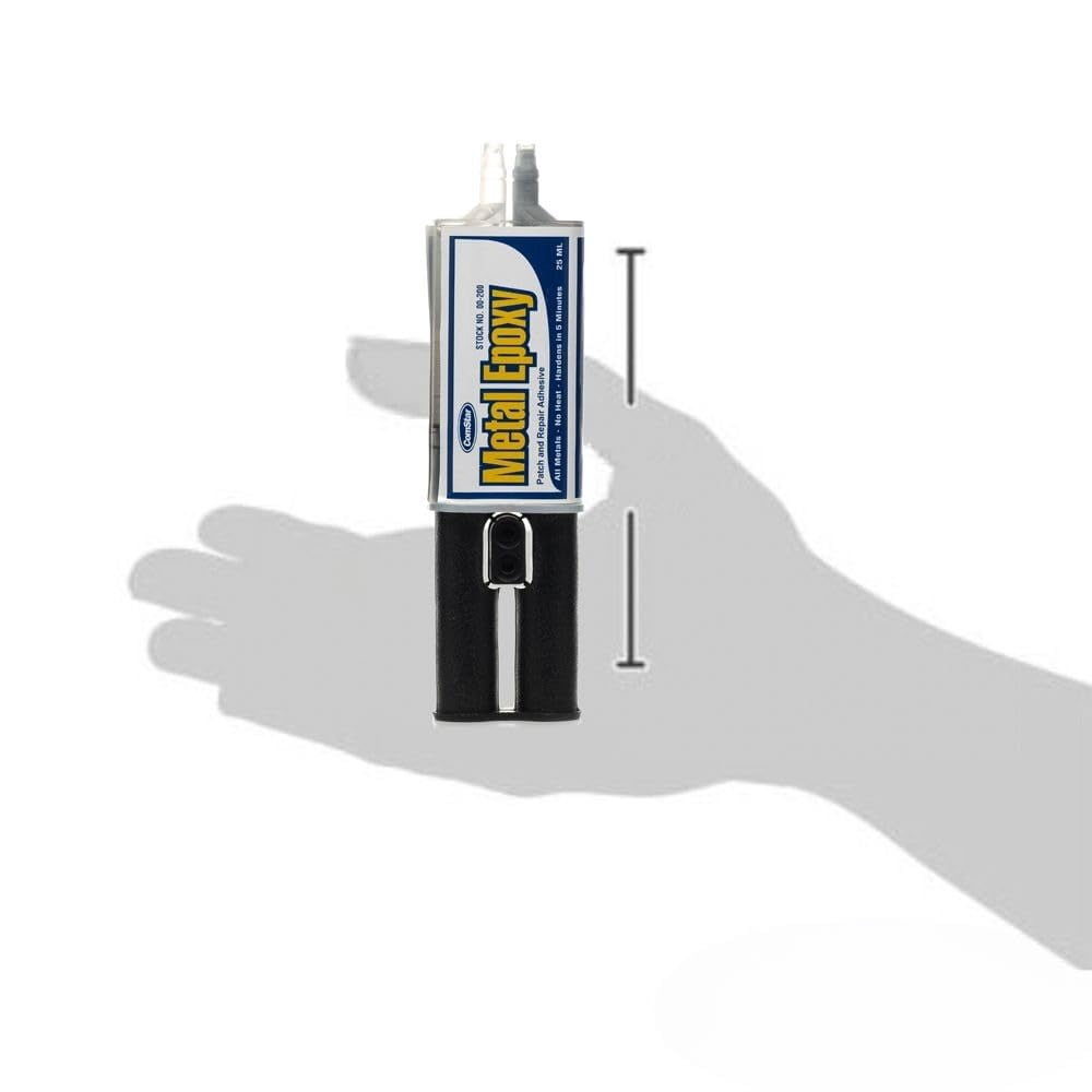 Comstar Metal Epoxy, 25 Milliliters, Fast-Curing Patch and Repair Adhesive, High-Strength Metal Bonder and Crack Filler, Multi-Surface Epoxy Glue, Wood, Glass, Ceramic, Plastic (00-200)