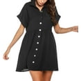 thumbnail image 4 of Richie House Women's Summer Casual Short V-Neck Tunic Dress Button Down Dress RHW2902-A-S, 4 of 6