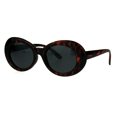 thumbnail image 2 of Womens Thick Plastic Mod Oval Shaggy Retro Fashion Sunglasses Tortoise Black, 2 of 4