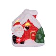 thumbnail image 1 of Casa iluminada de Navidad, figura de cerámica en miniatura, decoración de mesa navideña, Papa Noel, 1 of 9