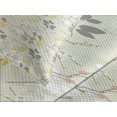 thumbnail image 4 of Ambesonne Vintage Quilted Bedspread Set 3 Pcs, Farm Florals Swirl, Queen Size, Charcoal Grey Marigold, 4 of 5