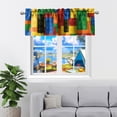 thumbnail image 4 of SUNWISHA Curtains Valances for Windows Kitchen Decor 52x18 Inch（Building Block Style 3）, 4 of 6