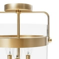 thumbnail image 3 of Hunter - Karloff 3-light Alturas Gold, Medium Size Flush Mount Light, Dimmable, Casual Style, Urn Shaped, for Bedrooms, Dining, Living Rooms - 19837, 3 of 5