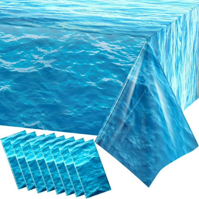 Mantel Irenare Ocean Waves de plástico 137 x 274 cm azul (8)