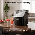 thumbnail image 3 of FREE VILLAGE Nugget Ice Maker Countertop,Portable Ice Machine with Carry Handle,Chewing Ice 35 lbs Per Day,Fast Making in 6 Mins,Auto-Cleaning,with Basket and Scoop,for Home,Kitchen,Camping,RV-Black, 3 of 9