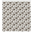 thumbnail image 3 of Ambesonne Thistle Shower Curtain, Silhouette Pattern, 69"Wx84"L, Brown and White, 3 of 3